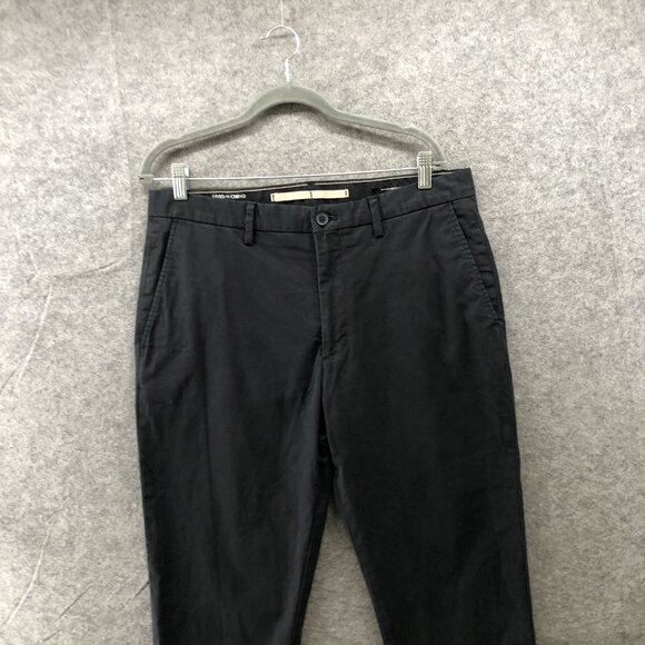 Banana Republic Lived In Slim Fit Chino Pant Mens 34x30 Black Stretch Flat Front - Picture 3 of 11
